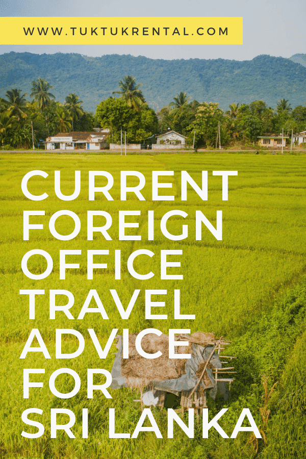 british foreign office travel advice sri lanka