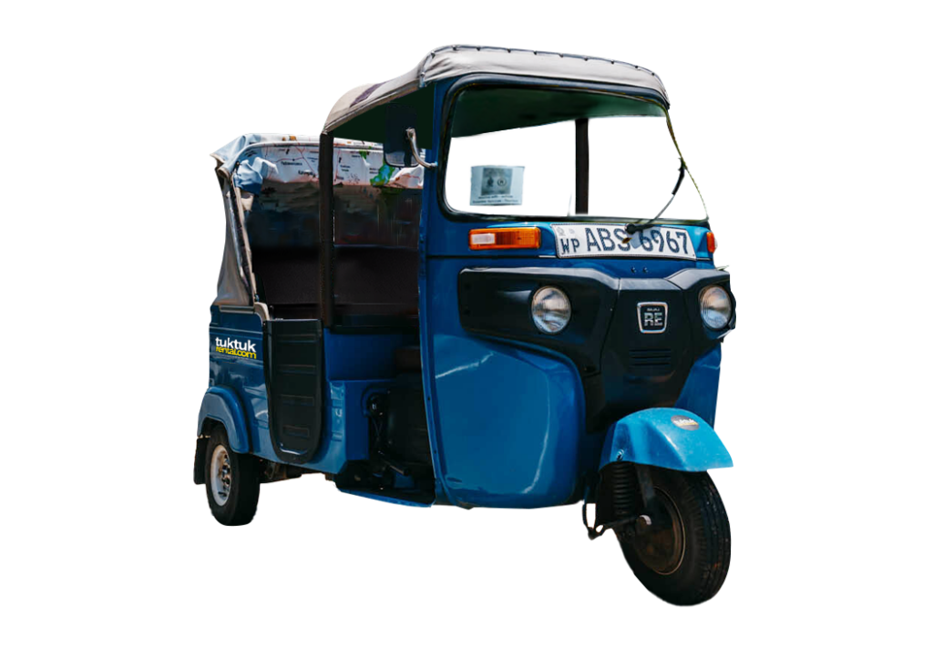 Blue color cabrio tuktuk by tuktuk rental