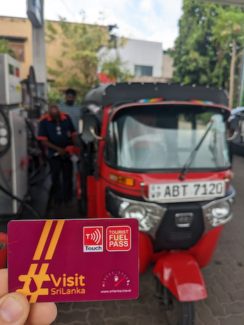 Sri Lanka Tourist Fuel Pass Card at a Fuel Station in Sri Lanka