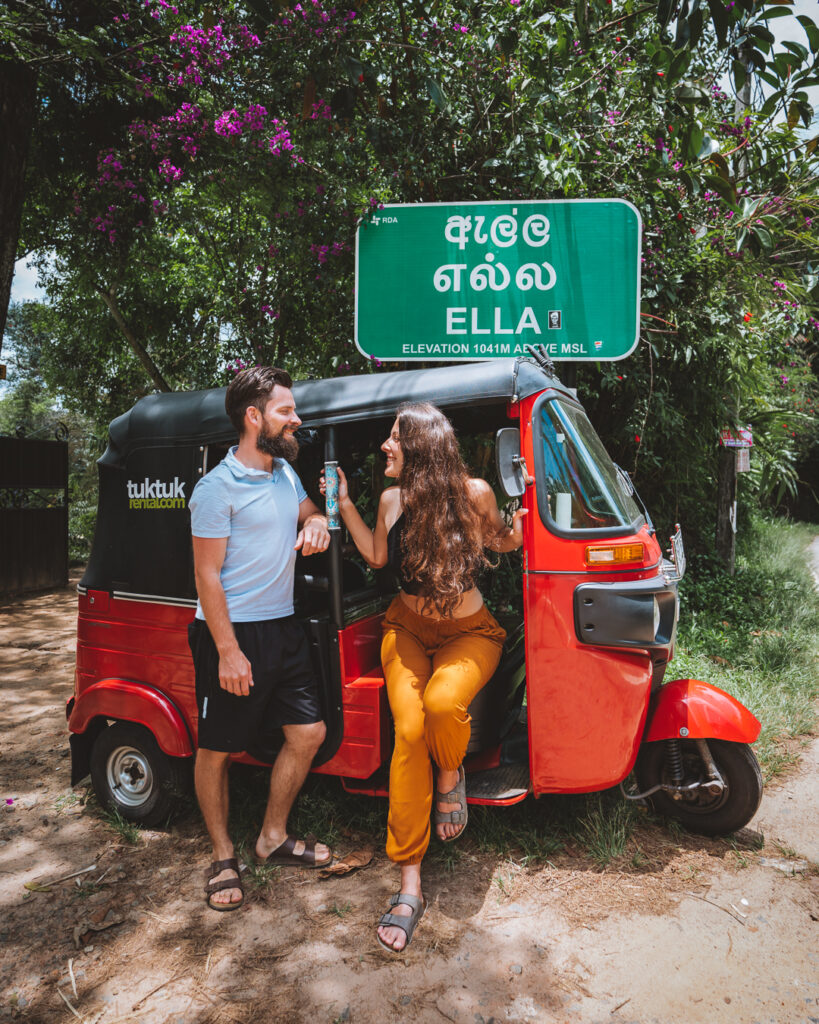 A Normal tuktuk on the side of Ella's board