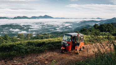 A tuktuk parked behind the Knuckles range