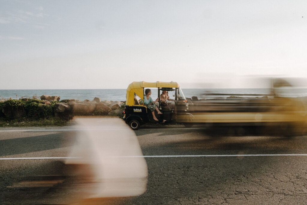 Life is a beach - Cherishing moments with friends next to our beloved tuktuk at Tangalle's stunning shore