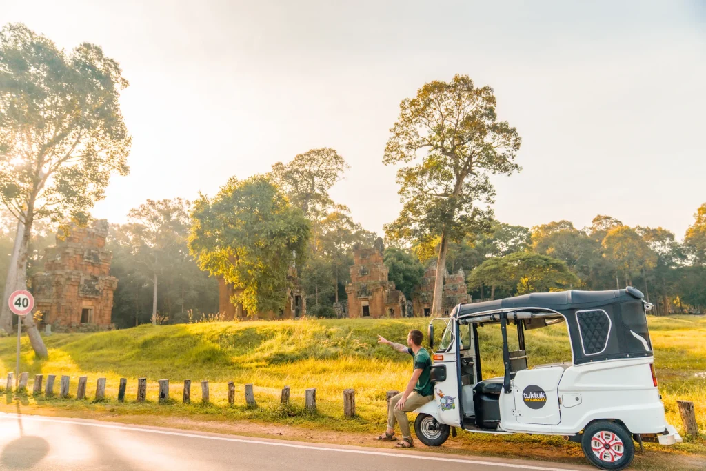 Cambodia travel safety tuktukrental-white-tuk