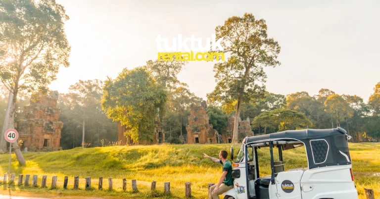 Cambodia travel safety tuktukrental white tuk Logo