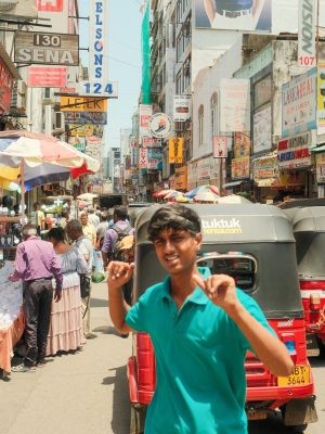 A tuk-tuk from Tuk Tuk Rental at Pettah Market - Sri Lanka family trip guide
