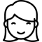 A line drawing of an icon of a woman.