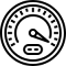 A speedometer icon