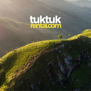 A scenic view of lush green mountains.